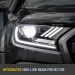 Headlights For Ford Ranger Everest 2015-ON Mustang style H11 Halo DRL pair