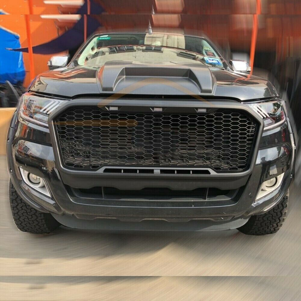 Front Grill Fits Ford Ranger PX2 MK2 Wildtrak 2015 - 2018 LED Black