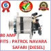 Alternator with Pump for Nissan Navara 4WD engine TD27 2.7L diesel 1988-1992