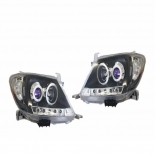 projector LED Halo black headlights for Toyota Hilux 2005-2011 NEW WITH WARRANTY