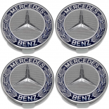 Mercedes Benz Chrome Amg Style Wheel Center Cap Set Of 4pc, Size 2 7/8