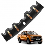 Front Roof Spoiler Cover Black + LED For Ford Ranger T6 wildtrack 2015 - 2017