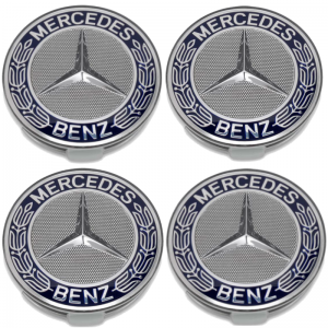 Mercedes Benz Chrome Amg Style Wheel Center Cap Set Of 4pc, Size 2 7/8