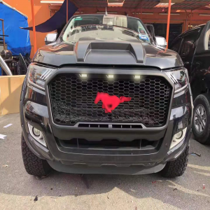 Front Grill Fits Ford Ranger PX2 MK2 Wildtrak   2015 - 2018  LED Black
mustang style