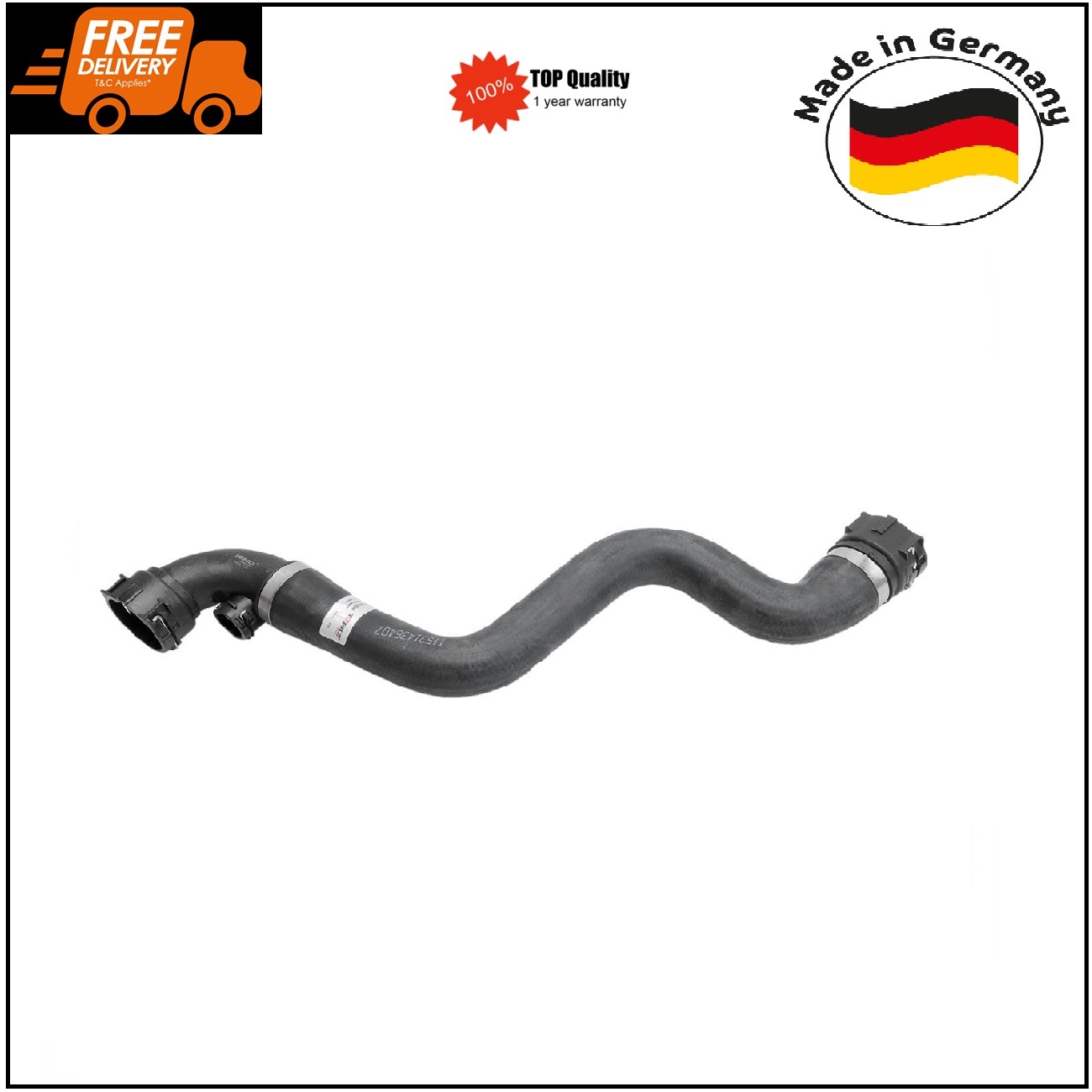 Upper Top Radiator Water Hose for BMW E46 316i 318i 318Ci M43 11531436407 German Made