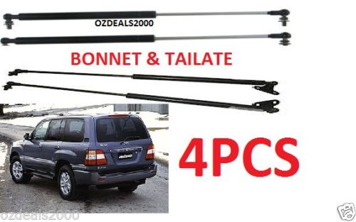 Bonnet & tailgate Gas Struts fits Toyota Landcruiser 100 series combo 4pcs