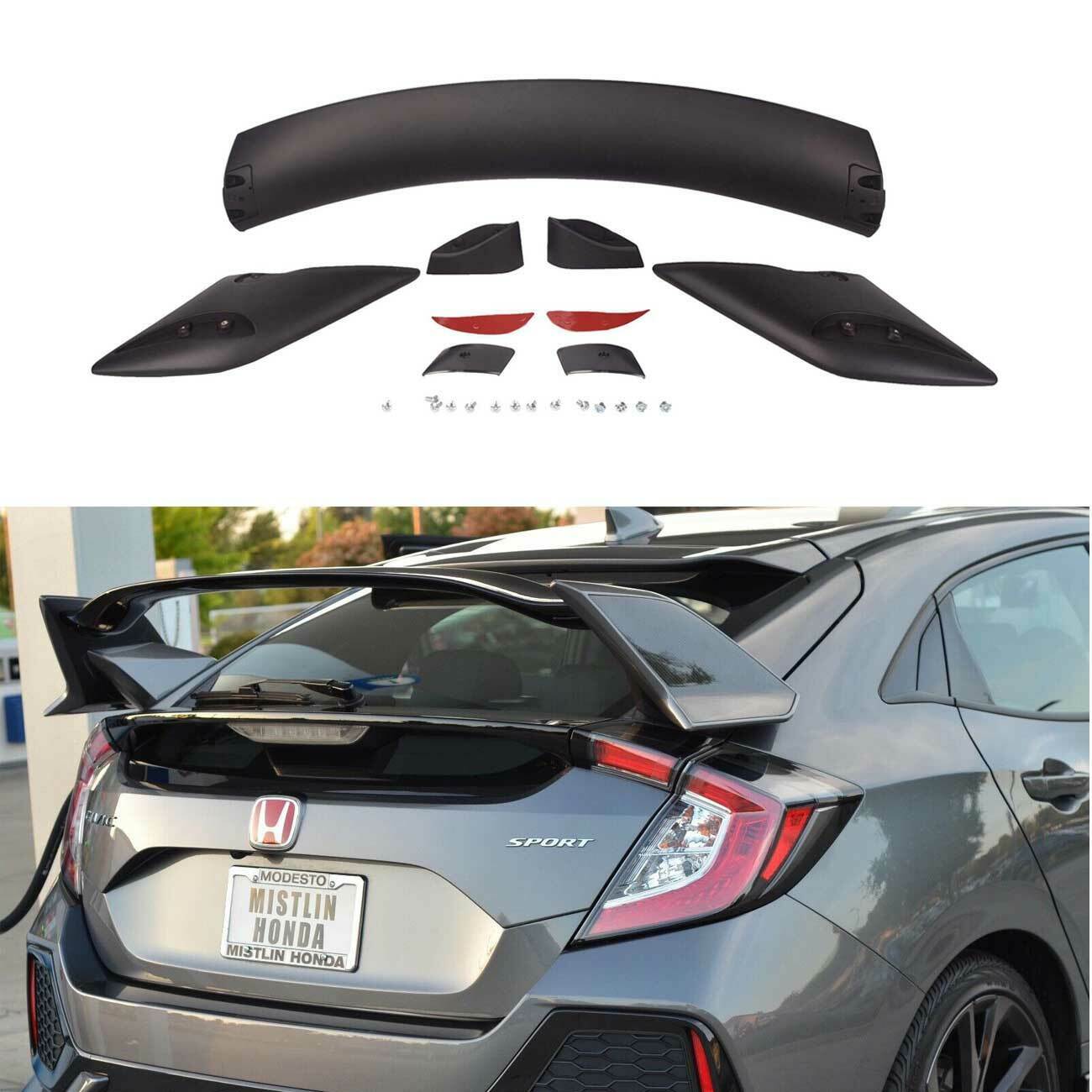 Type R-Style Unpainted Trunk Wing Spoiler for Honda Civic 10TH Hatch 2016-2020