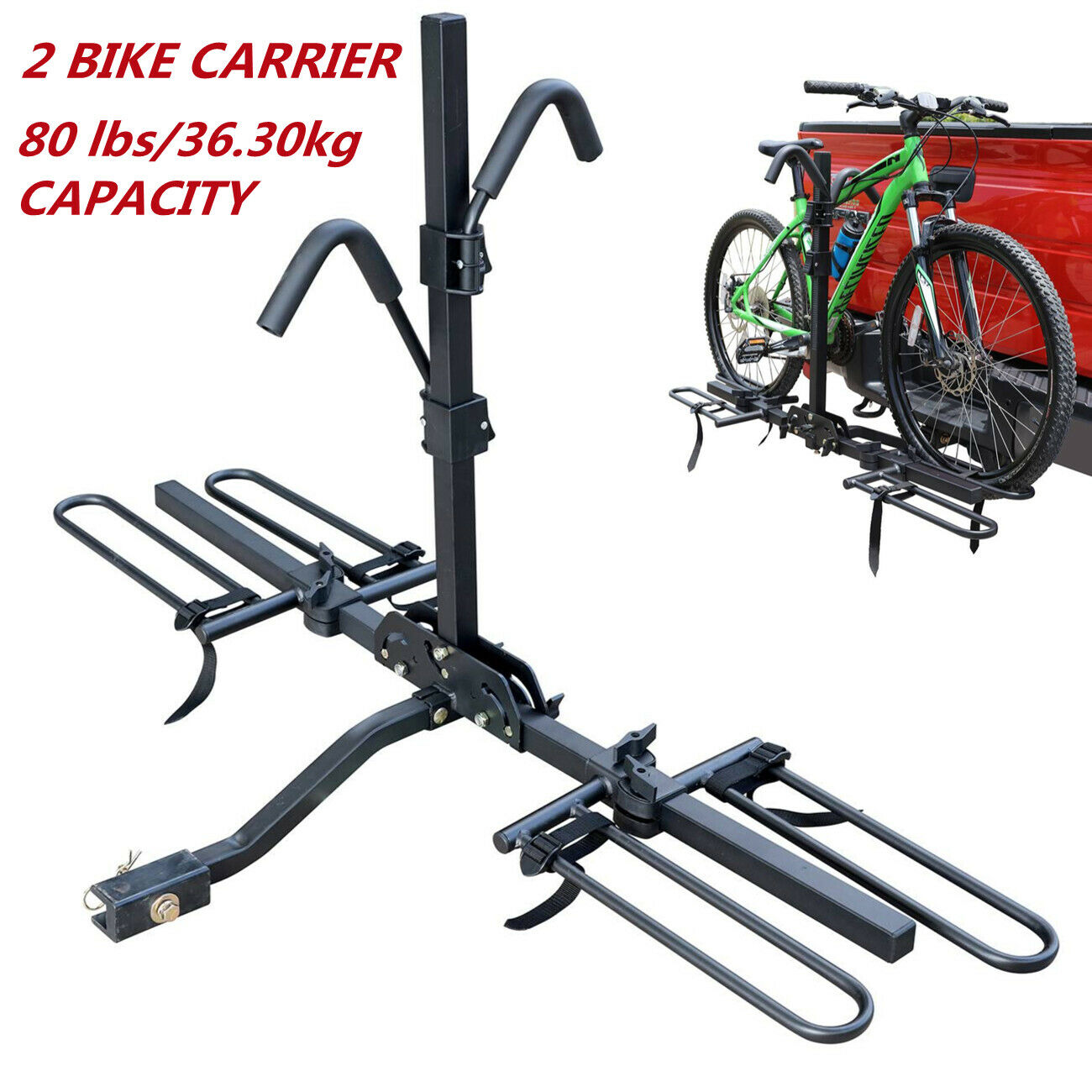 2 Bike Bicycle Platform Car Carrier Rack Hitch Mount for 2“ Receiver