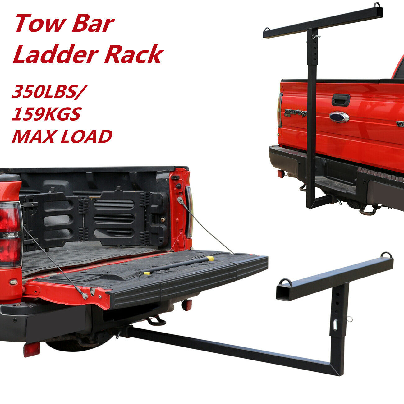 Tow Bar Ladder Ute Rack Canoe Kayak Carrier Hitch Mount Bed Extender