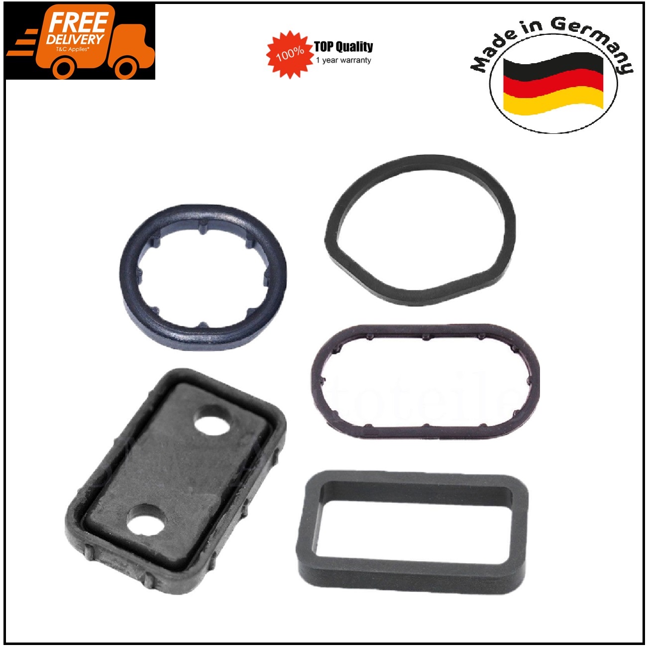 5Pcs Engine Oil Cooler Seals Gasket Set For Mercedes W163 W202 W203 W251 R230