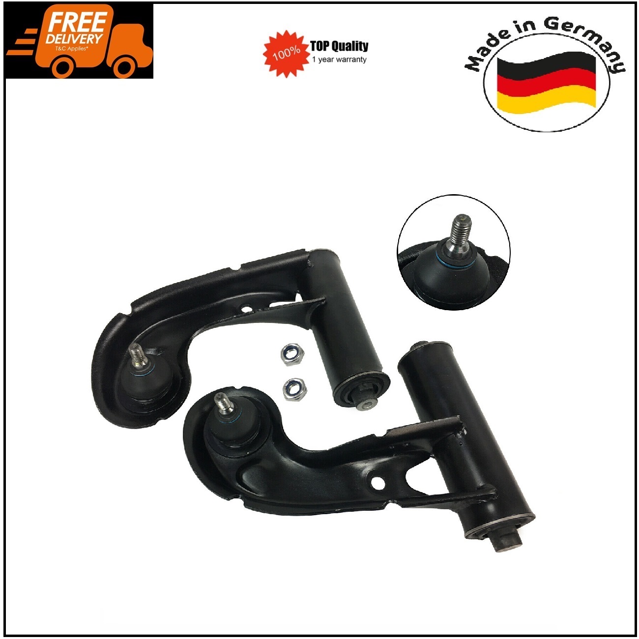 Pair Upper Control Arms for Mercedes W202 W210 S202 S210 R170 2083301307 German Made
