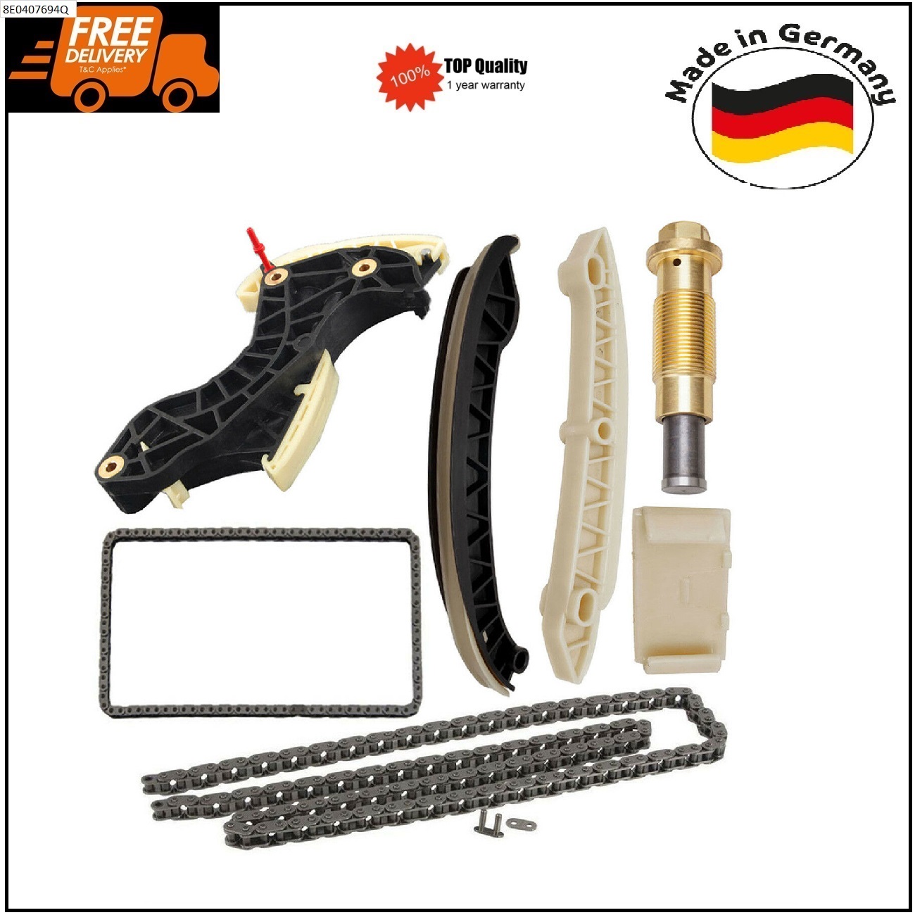 7PCS Timing Chain Kit for Mercedes C-class W203 S203 CL203 W211 A209 M271 Engine German Made