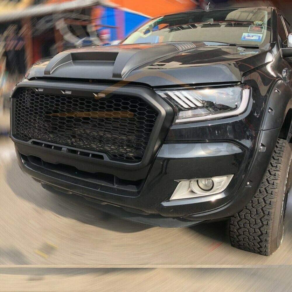 Front Grill Fits Ford Ranger PX2 2015 - 2018 LED Black...