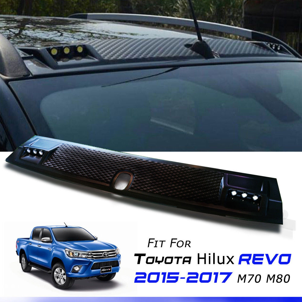 Front Roof Spoiler For Toyota Hilux DRL Light Led SR sr5 2015-2020